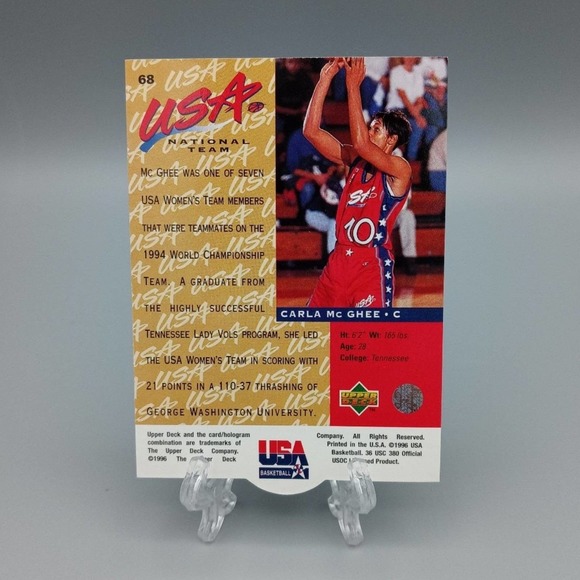 Carla McGhee, Team USA, Upper Deck Women's National Team Basketball Card - Picture 2 of 2